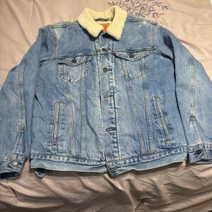 Levi's Cream Sherpa Lined Jacket